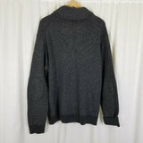 Mens Wearhouse Shawl Collar Sweater Mens M L Cardigan Patch Elbows Knit Charcoal