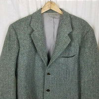 Cheo NYC Herringbone Tweed Wool Woven Sport Coat Jacket Mens 42 44 3 Button