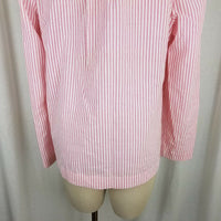 Vintage Bobbie Brooks Candy Striped Seersucker Boyfriend Blazer Jacket Womens 14