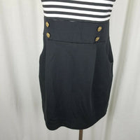 ToTo Collection Black Striped Sailor Tunic Tank Dress Womens 1XL Empire Waist