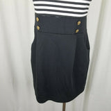 ToTo Collection Black Striped Sailor Tunic Tank Dress Womens 1XL Empire Waist