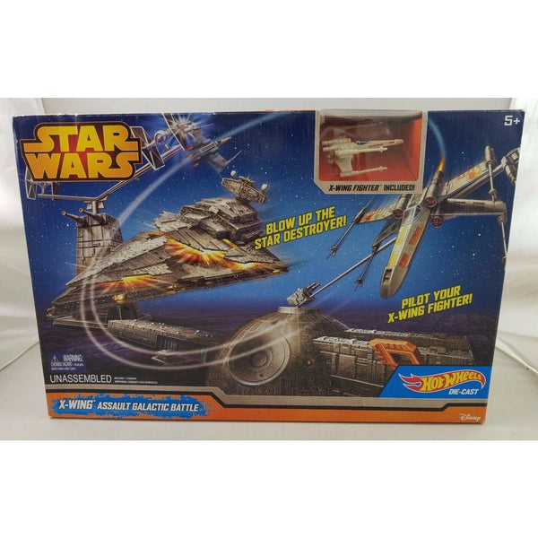 Star Wars Hot Wheels X-Wing Fighter Assault Galactic Battle Die-Cast Disney Set