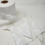 White Floral Organza Fabric Spool Roll Tulle Ribbon See Through Mesh Yardage