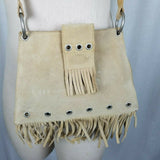 Fringe Grommets Leather Suede Hippie Boho Crossbody Shoulder Bag Purse Handbag