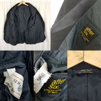 Vintage After Six Strictly Formal Black Satin Tuxedo Sportcoat Jacket Mens 42R