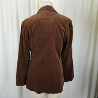 Vintage MCM 70s F.A.I. Chocolate Brown Velvet Jacket Blazer Womens 14 Button Up