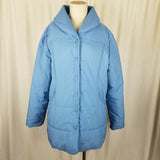 LL Bean Shawl Collar Lightweight Quilted Puffer Jacket Womens L Snap Up Parka