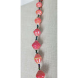 Salmon Pink Faceted Resin Plastic Diamond Beads Single Strand BEADED NECKLACE