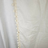 Vintage Colonial Pompom Fringe Curtains Drapery Panels 63in 70s 1 Pair Tie Backs
