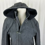 D Collection By Troy Smith Hooded Wool Toggle Field Jacket Parka Womens M Gray