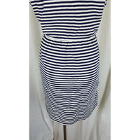 Dockers Jersey Knit Cotton Striped Summer Mini Dress Womens M Navy Blue Sailor