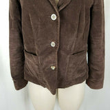 LL Bean Riding Equestrian Corduroy Blazer Jacket Womens 8P Chocolate Brown