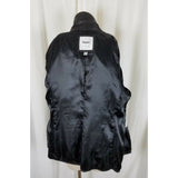 Marc New York Distressed Black Leather Jacket Womens M Fitted Tailored Button Up