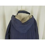 Vintage London Fog Brushed Cotton Windbreaker Shell Jacket Womens M Hooded Blue