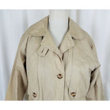 Vintage Eddie Bauer Canvas Long Safari Flannel Lined Trench Coat Womens S Khaki