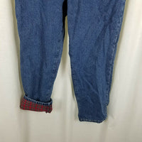 LL Bean Double L Relaxed Fit Flannel Lined Denim Blue Jeans Womens 16P Insulated