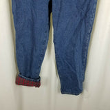 LL Bean Double L Relaxed Fit Flannel Lined Denim Blue Jeans Womens 16P Insulated