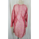 Vintage Indian Kurti Kurta Embroidered Tunic Dress Traditional Ethnic Satin S M