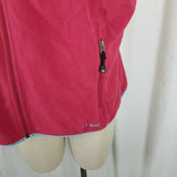 Vintage LL Bean Polartec Fleece Vest Contrast Watermelon Womens 1X Plus Zip Up