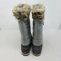 LL Bean Carrabassett Snow Tall Boots Women 7.5 Pewter Insulated Waterproof Fur