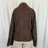 LL Bean Petites Chocolate Brown Corduroy Trucker Style Jean Jacket Womens LP