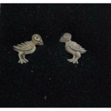 Puffins Birds Stud EARRINGS Pewter Made in the USA Silver Metal Beach Ocean