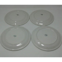 SYRACUSE CHINA 8 7/8" Dinner Plates Vintage Green Trim Design 4-kk USA Set of 4