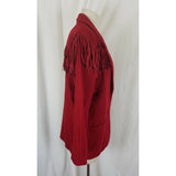 New Frontier Blazer Jacket Red Fringe Western Cowboy Rockabilly Womens M 80s 90s