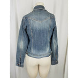 Riders Copper Collection Factory Distressed Jean Denim Trucker Jacket Womens M