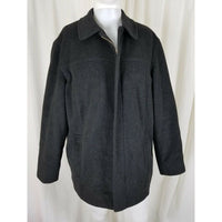 J.Crew Quilted Fleece Lining Wool Short Car Coat Jacket Peacoat Mens M Charcoal