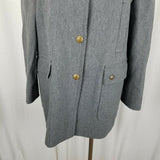 Blue Eagle Les Copains Worsted Wool 3/4 Walking Car Coat Peacoat Womens 46 Gray