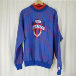 Vintage The Game 1925 New York Giants Pinstriped Pullover Sweatshirt DBL Collar