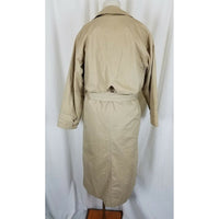 Vintage Eddie Bauer Canvas Long Safari Flannel Lined Trench Coat Womens S Khaki