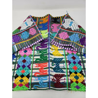 Vintage Woven Poncho Serape Drug Rug Jacket Guatemala Girls Boys Kids 5 6 Ethnic