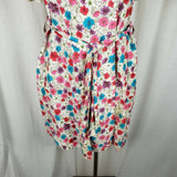 Vintage Handmade Wrap Dress Womens L XL Floral Cotton Belted Tie Shawl Collar