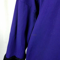 Bill Blass Fur Trim Lined Purple Wool Maxi 80s Swing Coat ALine Peacoat Womens 6