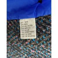 Vintage BBI Wool Black Double Breasted Peacoat Coat Womens 10 Speckled Tweed 80s