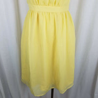 Tevolio Yellow Chiffon 50's Look Fit & Flare Swing Slip Dress Womens 2 Banded