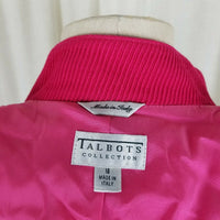 Vintage Talbots Collection Wool Ribbed Blazer Jacket Womens 12 Italy Bright 80s