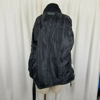 Original Supreme Quality PVC Vegan Faux Fur Collar Belted Tie Jacket Womens L