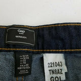 Gap Bermuda Denim Blue Jeans Shorts Womens size 18/34 5 Pocket NWOT Dark Faded