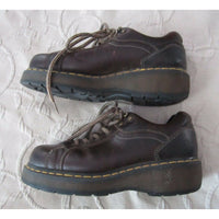 Dr. Doc Martens Shoes Boots Air Wair Leather Combat Mens US 8 9861 Brown Yellow