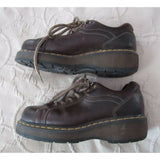 Dr. Doc Martens Shoes Boots Air Wair Leather Combat Mens US 8 9861 Brown Yellow