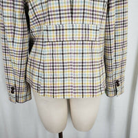 LL Bean Wool Herringbone Tweed Plaid Riding Country Jacket Blazer Womens 12P