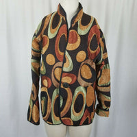 Irresistible Reversibles Abstract Soft Tapestry Jacket Blazer Womens S Textured