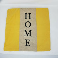 Domain Home Jute Linen Canvas Look Pillow Cover Sham 18x18 Logo Cotton Yellow