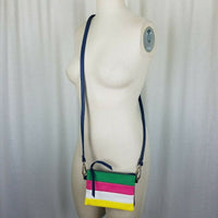 Charming Charlie Striped Leather Look Shoulder Bag Handbag Purse Crossbody Loud