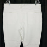 LL Bean Petites Comfort Knit Classic Fit White Denim Blue Jeans Womens 18P NWT