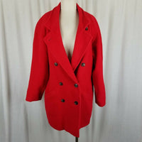 Cambridge Spirit Red Wool Double Breasted Peacoat Jacket Short Coat Womens 10