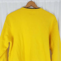 Nautica Competition Sweatshirt Sweater Pullover Yellow Spellout Crew Neck Mens M